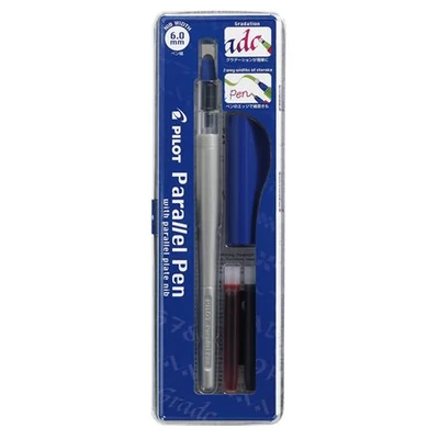 Töltőtoll, 0,5-6 mm, kék kupak, PILOT 