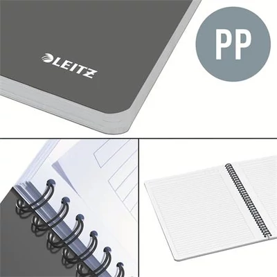 Spirálfüzet, A4, vonalas, 90 lap, PP borító, LEITZ 