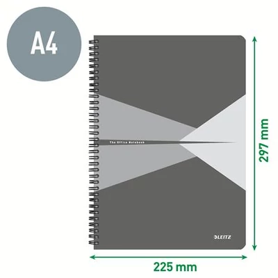 Spirálfüzet, A4, kockás, 90 lap, laminált karton borító, LEITZ 