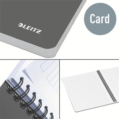 Spirálfüzet, A4, vonalas, 90 lap, laminált karton borító, LEITZ 