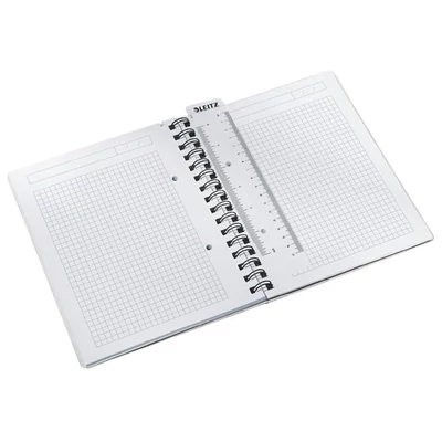 Spirálfüzet, A5, kockás, 80 lap, LEITZ 