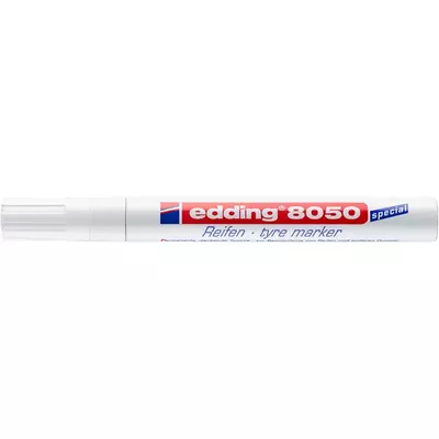 Gumijelölő marker, 2-4 mm, kúpos, EDDING "8050", fehér
