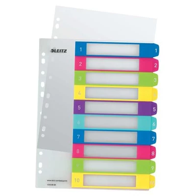 Regiszter, műanyag, A4 Maxi, 1-10, LEITZ 