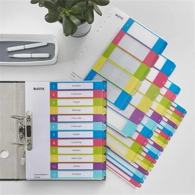Regiszter, műanyag,  A4 Maxi, 1-20, LEITZ 