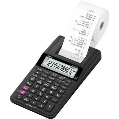 Számológép, szalagos, 12 számjegy, 1 színű nyomtató, CASIO 