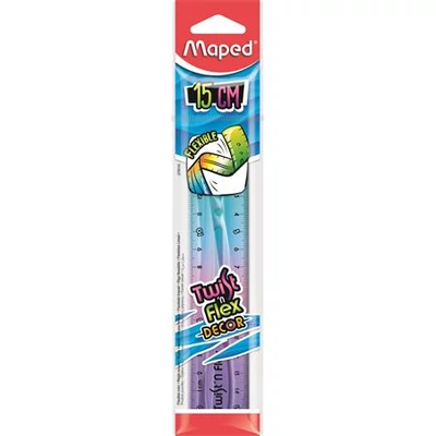 Vonalzó, műanyag, 15 cm, MAPED 