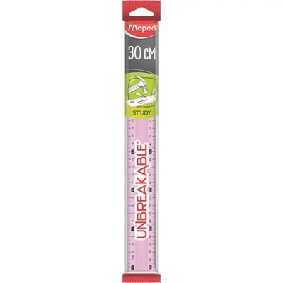 Vonalzó, műanyag, törhetetlen, 30 cm, MAPED 
