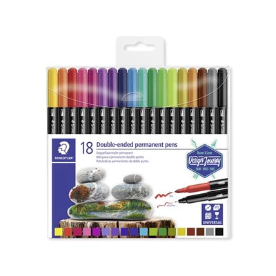 Alkoholos marker készlet, 0,5/3,0 mm, kétvégű, STAEDTLER 