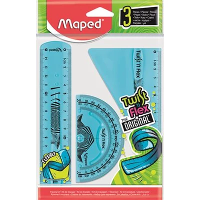 Vonalzókészlet, műanyag, törhetetlen, 3 darabos, MAPED 