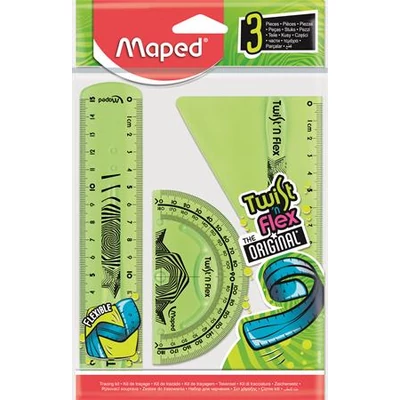 Vonalzókészlet, műanyag, törhetetlen, 3 darabos, MAPED 