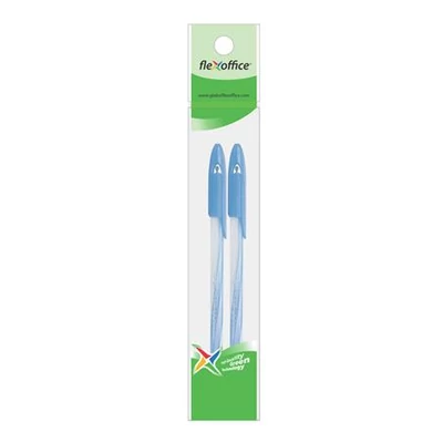 Golyóstoll, 0,3 mm, 2 db/bliszter, kupakos, FLEXOFFICE 