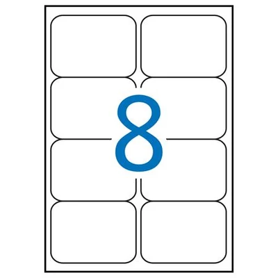 Etikett, 99,1x67,7 mm, poliészter, időjárásálló, kerekített sarkú, fehér, APLI, 160 etikett/csomag