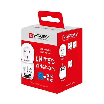 Adapter, Egyesült Királyságba utazóknak, földelt, SKROSS