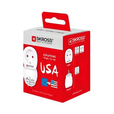 Adapter, Egyesült Államokba utazóknak, földelt, SKROSS