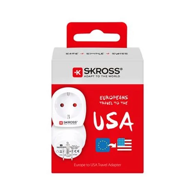 Adapter, Egyesült Államokba utazóknak, földelt, SKROSS