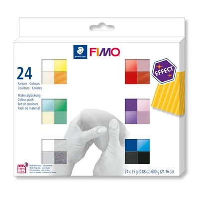 Gyurma, készlet, 24x25 g, égethető, FIMO 