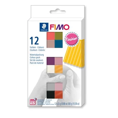 Gyurma, készlet, 12x25 g, égethető, FIMO 