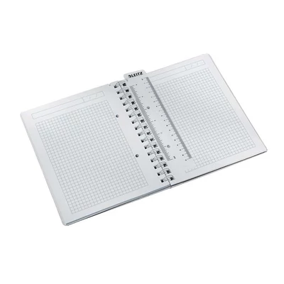 Spirálfüzet, A5, kockás, 80 lap, LEITZ 