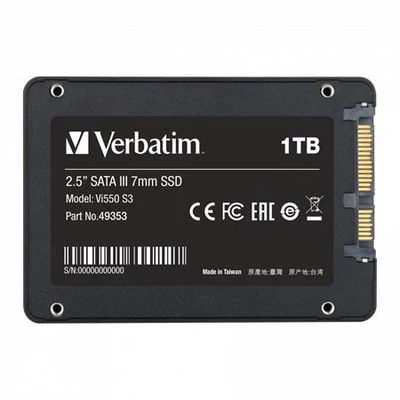 SSD (belső memória), 1TB, SATA 3, 500/520MB/s, VERBATIM 