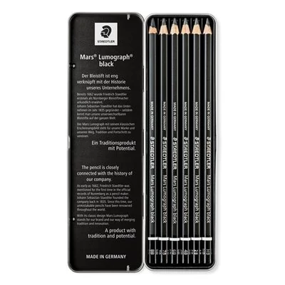 Grafitceruza készlet, fém doboz, hatszögletű, STAEDTLER 
