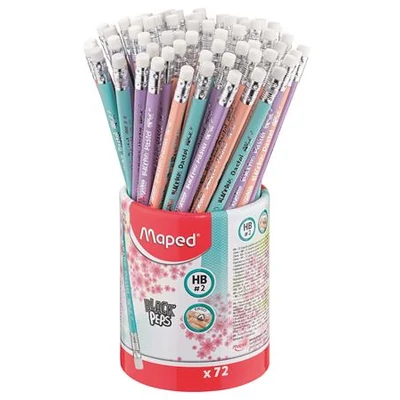 Grafitceruza radírral, ceruzatartó, HB, háromszögletű, MAPED 