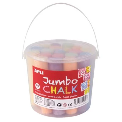 Aszfaltkréta, kerek, jumbo, 20 darabos, APLI, vegyes színek