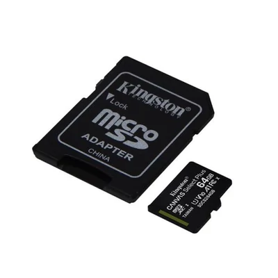 Memóriakártya, microSDXC,64GB, CL10/UHS-I/U1/V10/A1, adapter, KINGSTON 