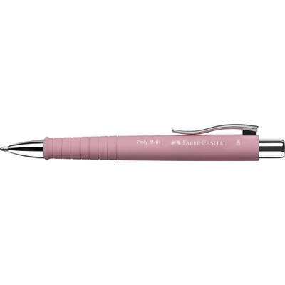 Golyóstoll, 0,7 mm, nyomógombos, rózsaszín tolltest, FABER-CASTELL 
