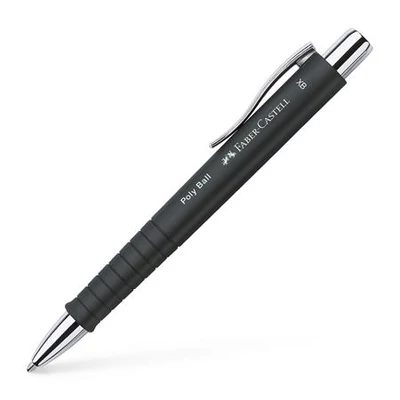 Golyóstoll, 0,7 mm, nyomógombos, feketek tolltest, FABER-CASTELL 