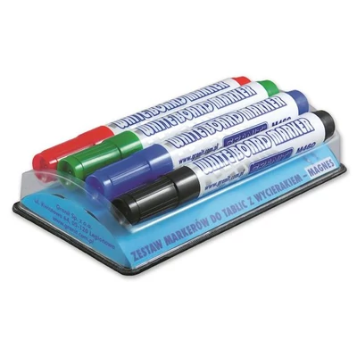 Táblamarker készlet, 2-3 mm, kúpos, mágneses tolltartóval, GRANIT 
