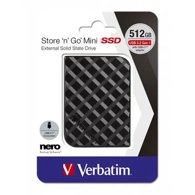 SSD (külső memória), 512GB, USB 3.2 VERBATIM 