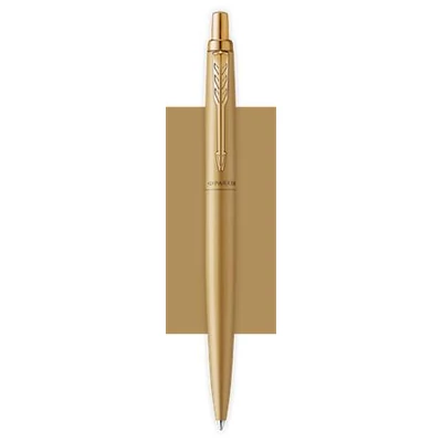 Golyóstoll, 0,7 mm, nyomógombos, arany színű klip, arany tolltest, PARKER, 