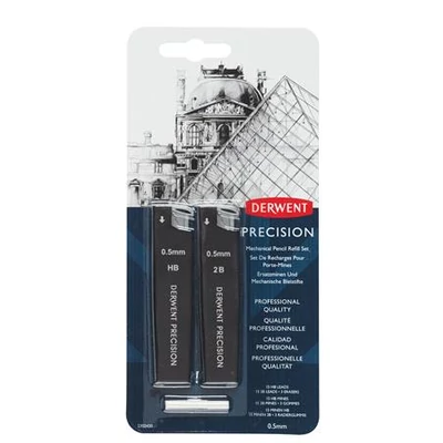 Grafitbél szett, 0,5 mm, HB, 2B, DERWENT 