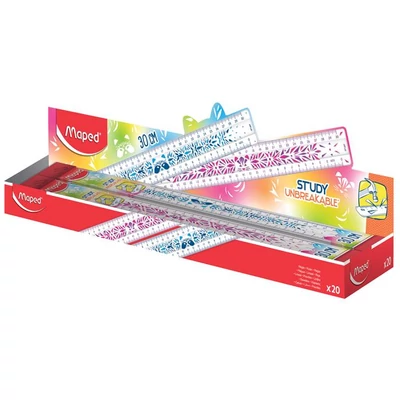 Vonalzó, műanyag, törhetetlen, 30 cm, MAPED 