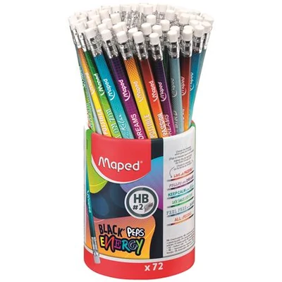 Grafitceruza radírral, ceruzatartó, HB, háromszögletű, MAPED 