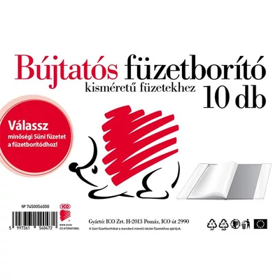 Füzetborító, A5, PP, víztiszta, ICO 