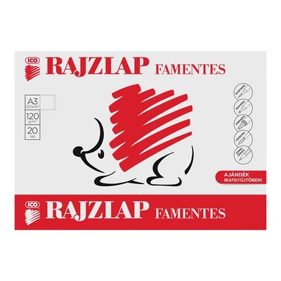 Rajzlap, famentes, A3, 120 g/m2, ICO 