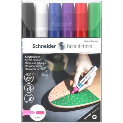 Dekormarker készlet, akril, 4 mm, SCHNEIDER 