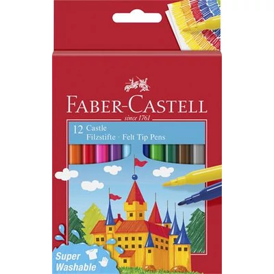 Filctoll készlet, FABER-CASTELL, 12 különböző szín