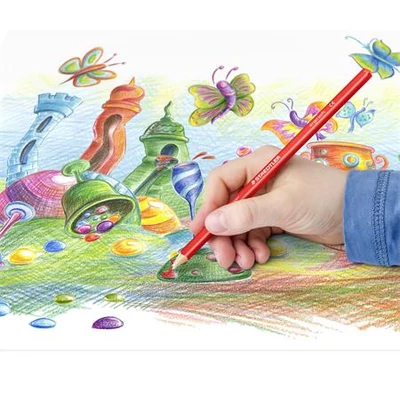 Színes ceruza készlet, háromszögletű, fémdobozos, STAEDTLER 