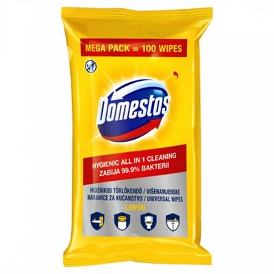 Nedves törlőkendő, 100 db, DOMESTOS 