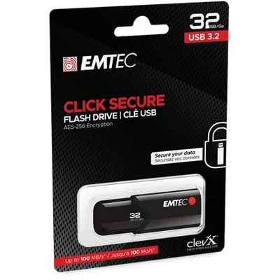 Pendrive, 32GB, USB 3.2, titkosított, EMTEC 