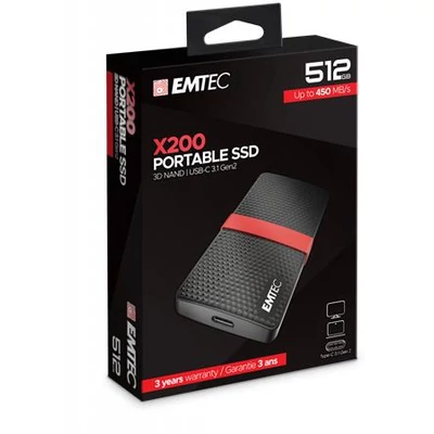 SSD (külső memória), 512GB, USB 3.2, 420/450 MB/s, EMTEC 