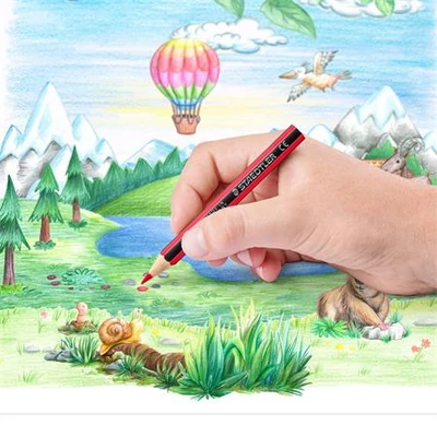 Színes ceruza készlet, hatszögletű, félhosszú, STAEDTLER 