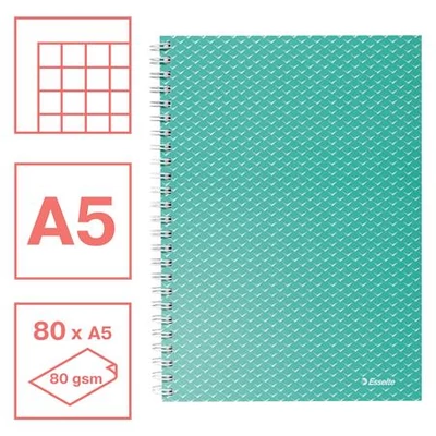 Spirálfüzet, A5, kockás, 80 lap, ESSELTE  