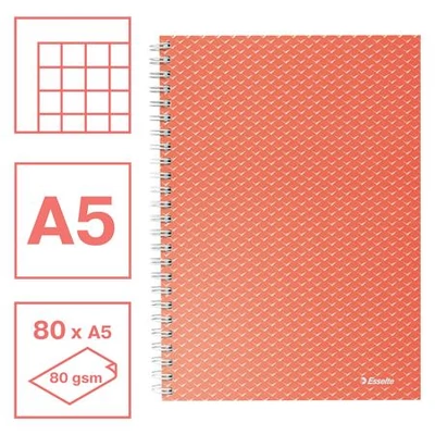 Spirálfüzet, A5, kockás, 80 lap, ESSELTE  
