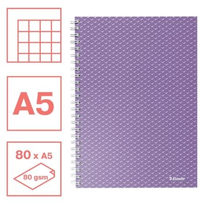 Spirálfüzet, A5, kockás, 80 lap, ESSELTE  