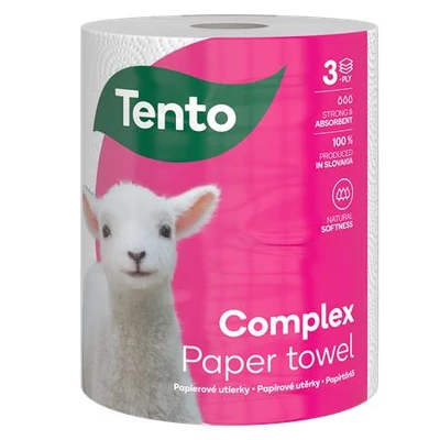 Háztartási papírtörlő, tekercses, 3 rétegű, 220 lap, TENTO 
