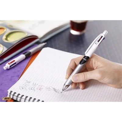 Golyóstoll, háromszínű, nyomósirónnal egyben, BIC 