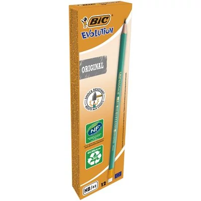 Grafitceruza radírral, HB, hatszögletű, BIC 